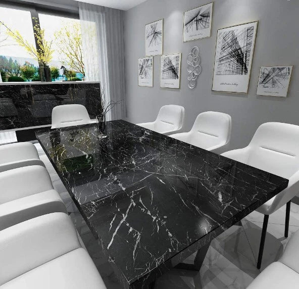 60CMx2M Self Adhesive Black Marble Sheet for Kitchen - Anti Oil and Heat Resistant Wallpaper - Enjoy Pick