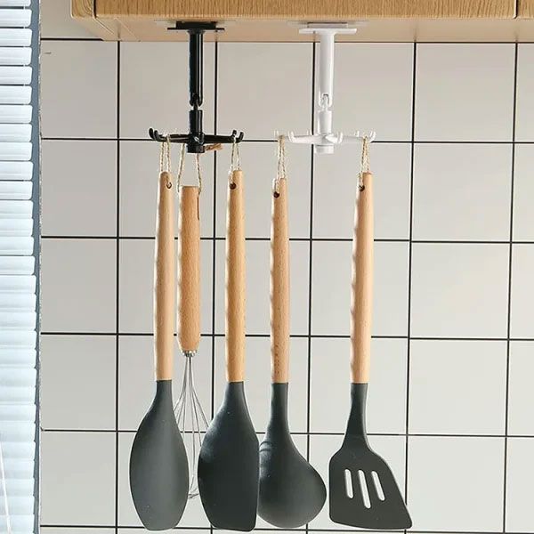 4 pcs Rotating sticking hook Kitchen Tools Spoon Holder Stand - Enjoy Pick