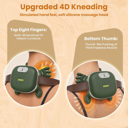Neck & Back Massager for Body, Neck & Cervical Pain, Wireless Portable Heated Human Hand Design Massager for Pain Relief and Muscle Relax With 1 Year Warranty (Green)